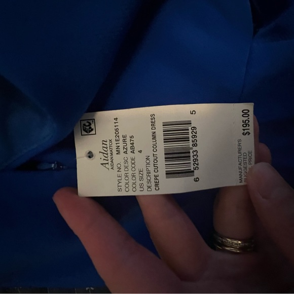 Aidan Mattox One-Shoulder Crepe Cutout Gown - Picture 6 of 7